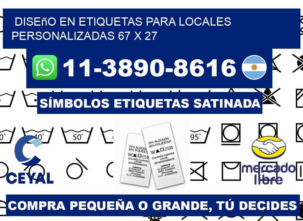 diseño en etiquetas para locales personalizadas 67 x 27