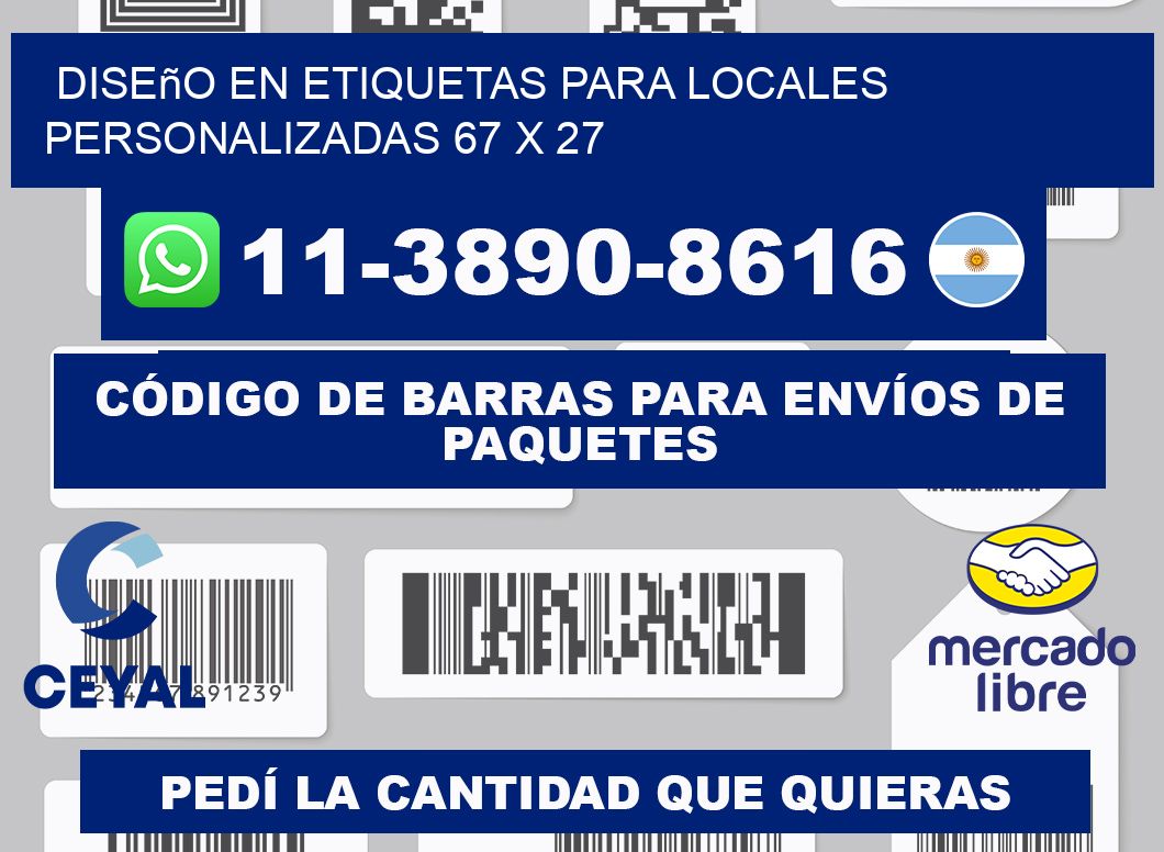 diseño en etiquetas para locales personalizadas 67 x 27