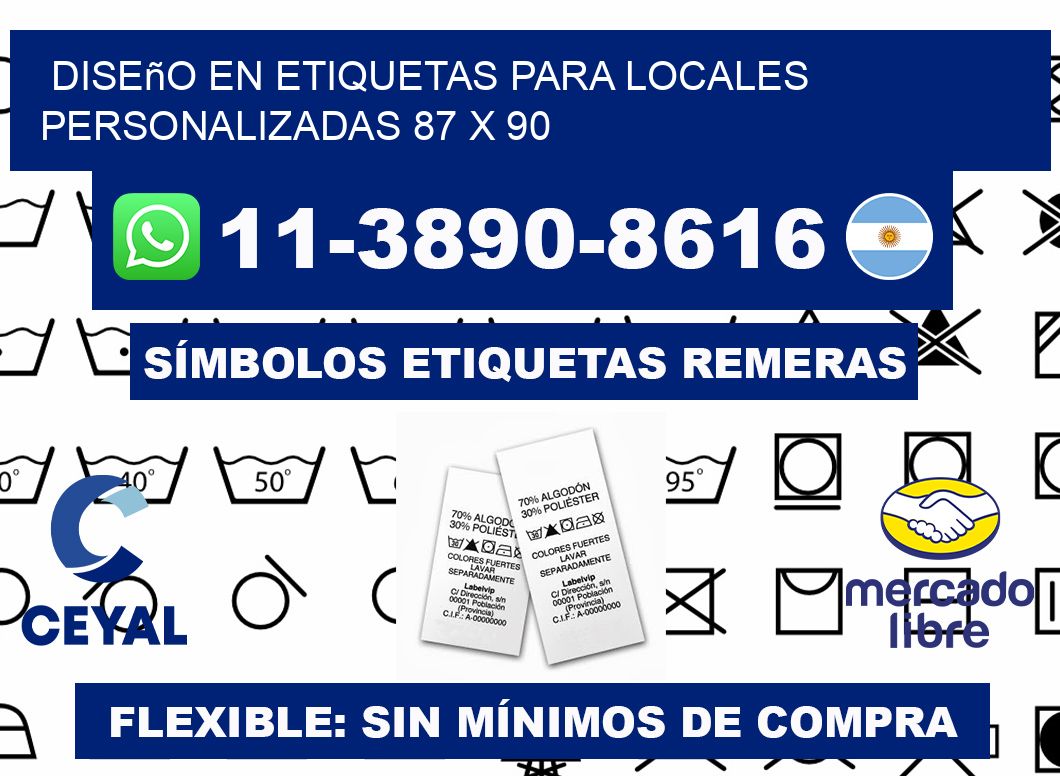 diseño en etiquetas para locales personalizadas 87 x 90