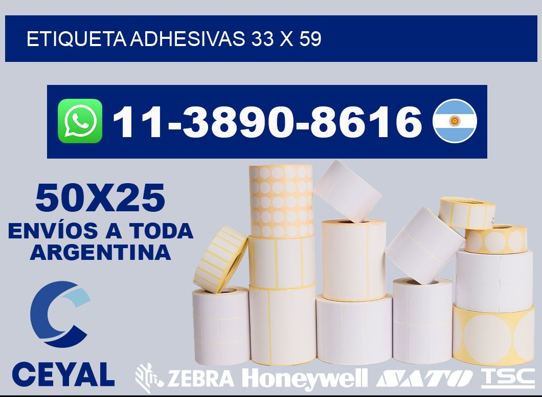 etiqueta adhesivas 33 x 59