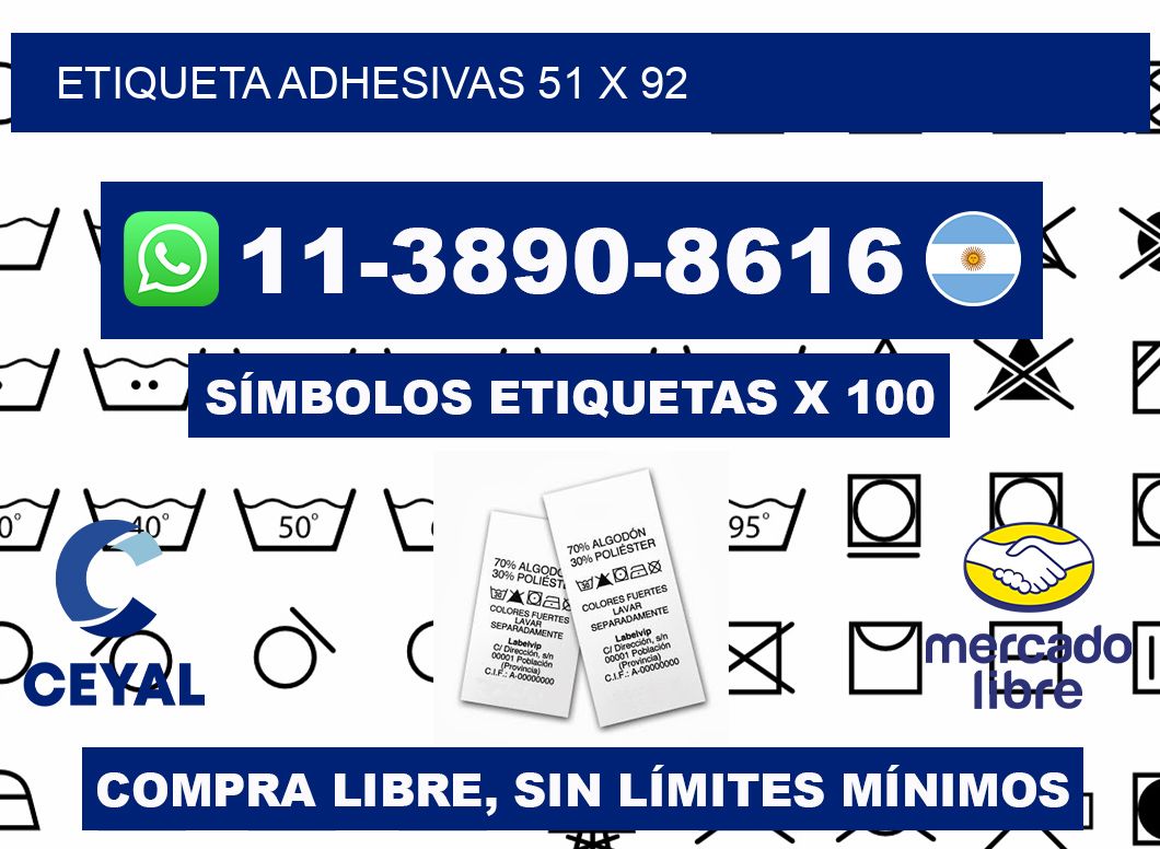 etiqueta adhesivas 51 x 92