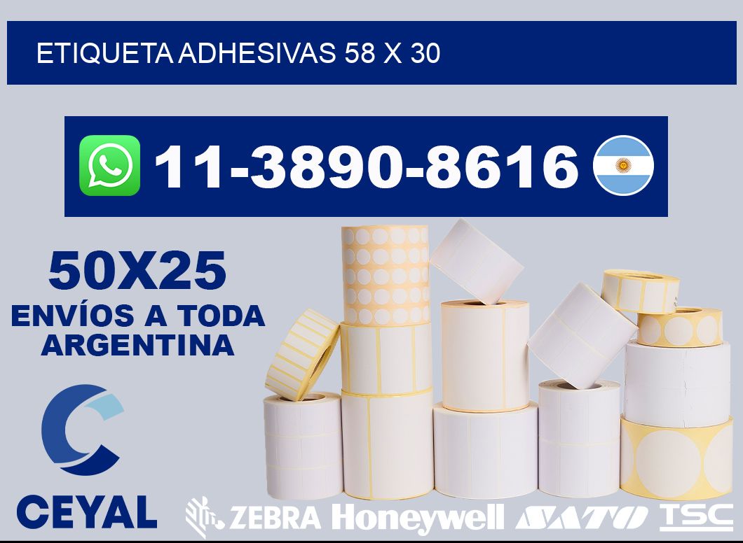etiqueta adhesivas 58 x 30