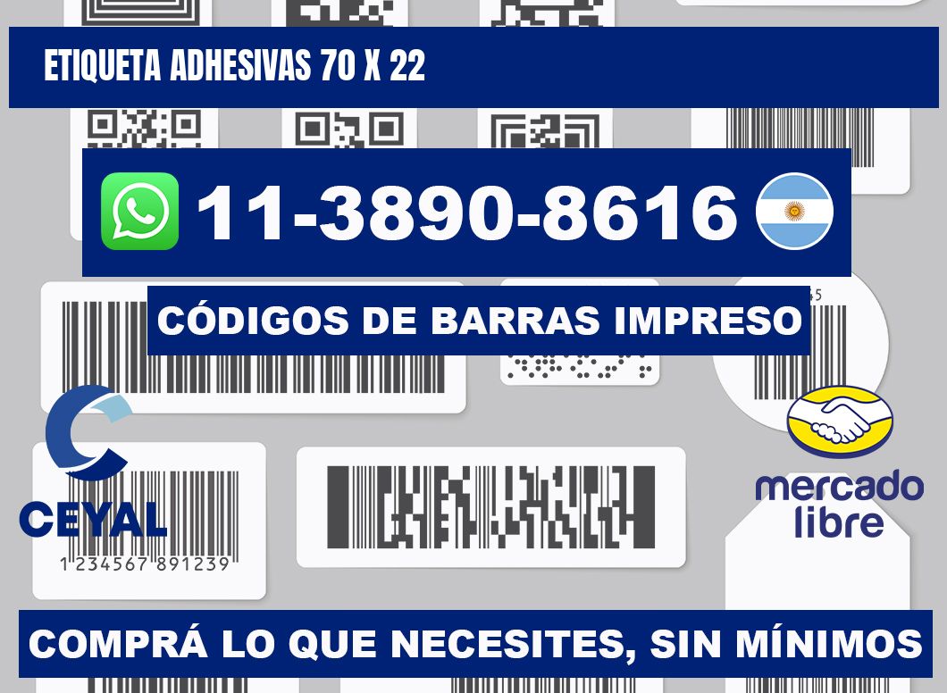 etiqueta adhesivas 70 x 22