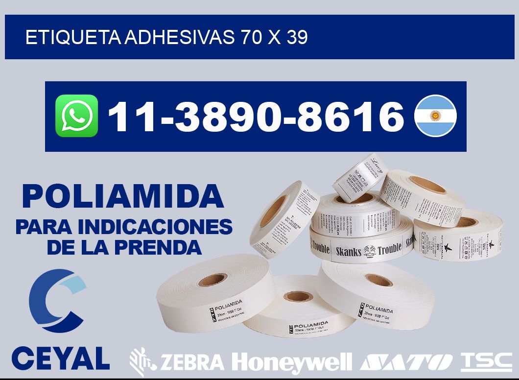 etiqueta adhesivas 70 x 39