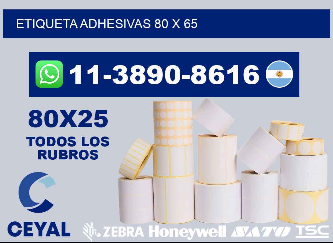etiqueta adhesivas 80 x 65