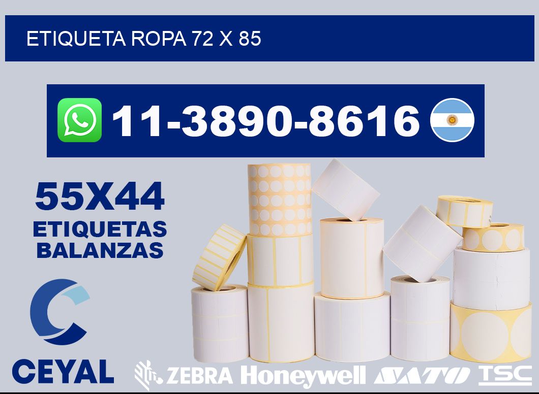etiqueta ropa 72 x 85