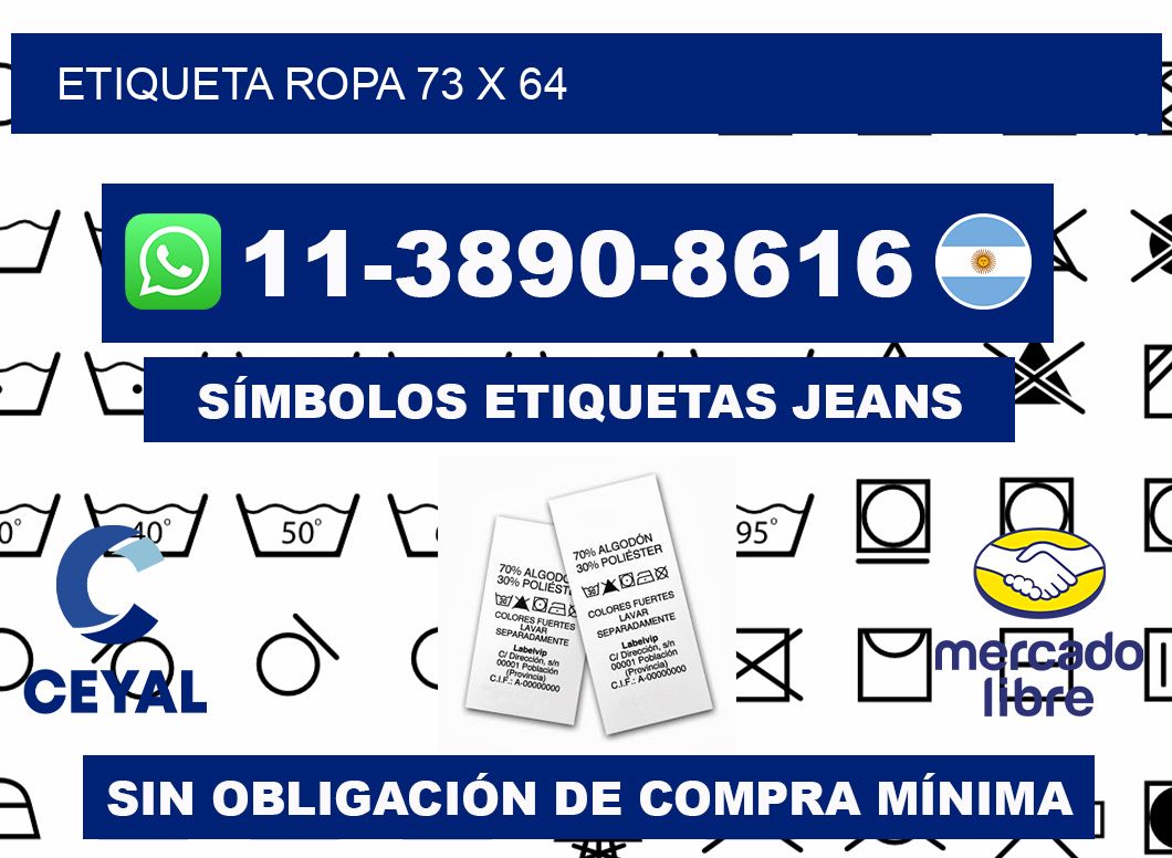 etiqueta ropa 73 x 64