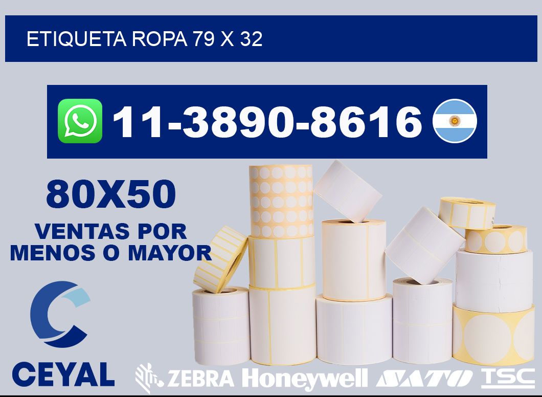 etiqueta ropa 79 x 32