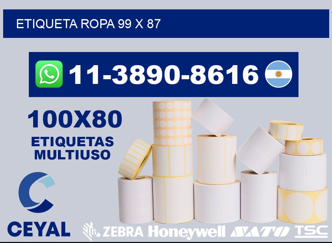 etiqueta ropa 99 x 87