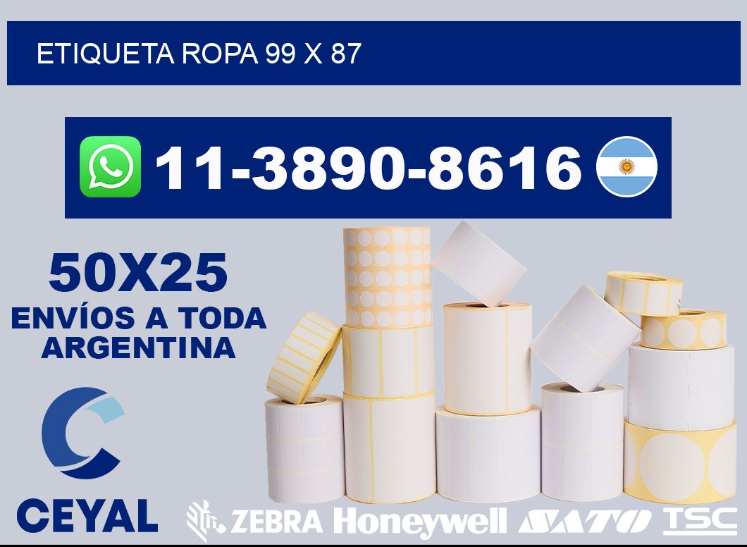 etiqueta ropa 99 x 87