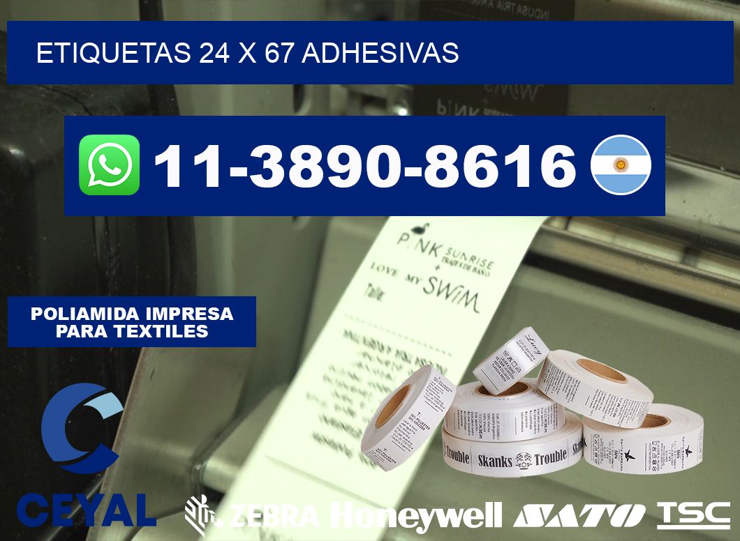 etiquetas 24 x 67 adhesivas