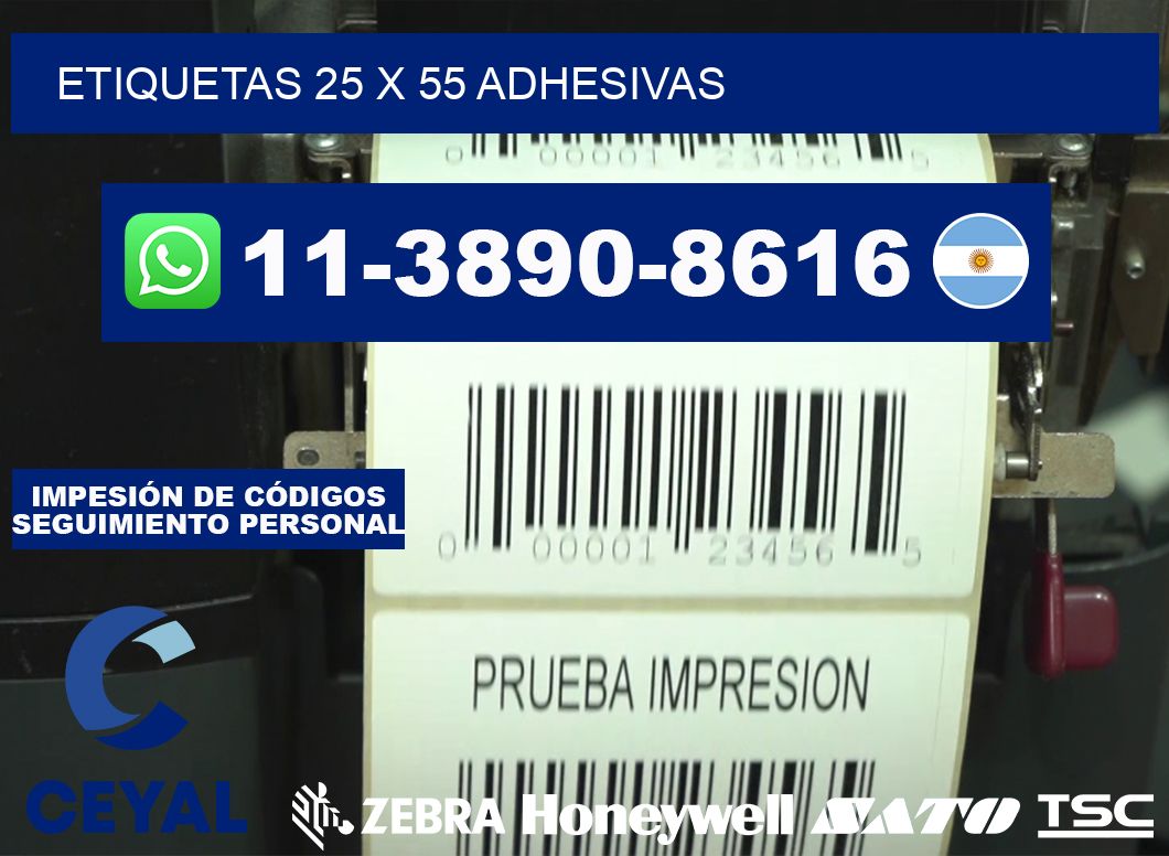 etiquetas 25 x 55 adhesivas
