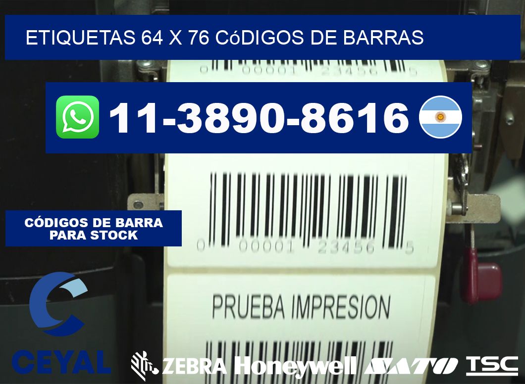 etiquetas 64 x 76 códigos de barras