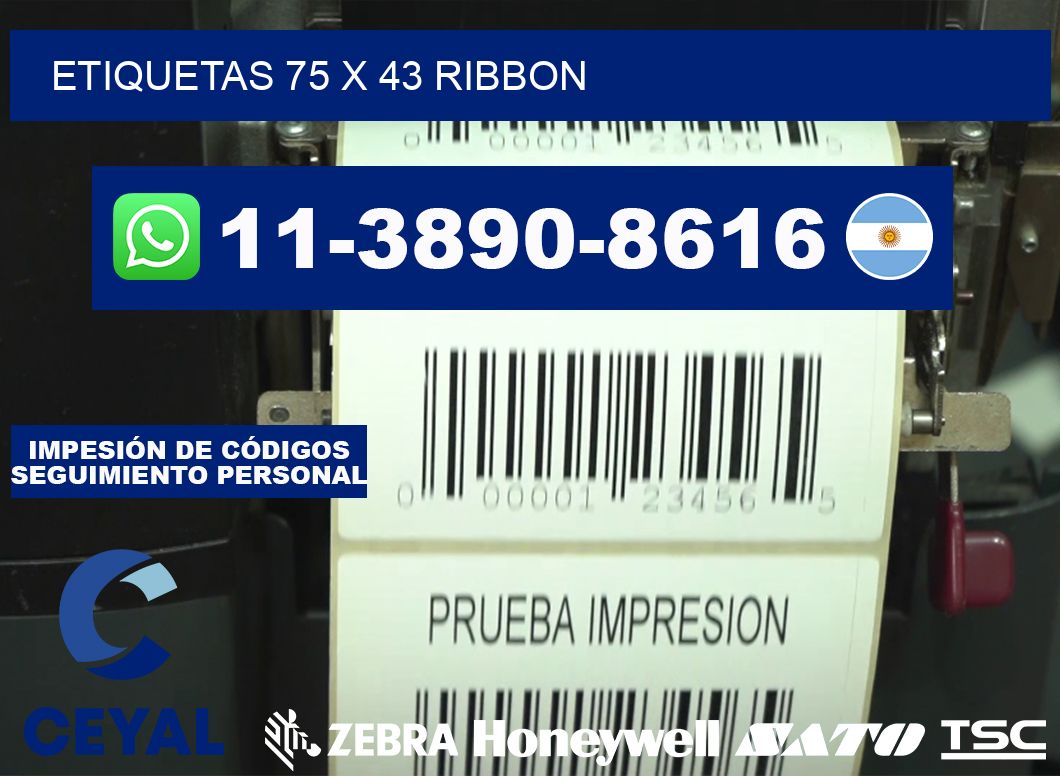 etiquetas 75 x 43 ribbon