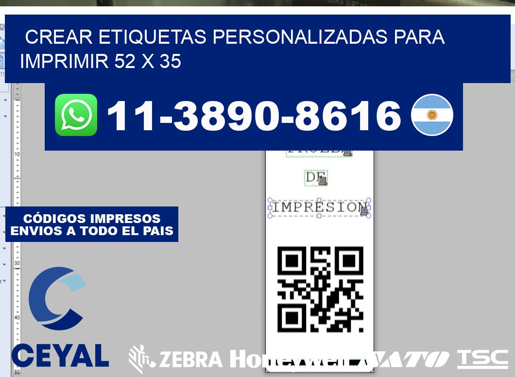 Crear etiquetas personalizadas para imprimir 52 x 35