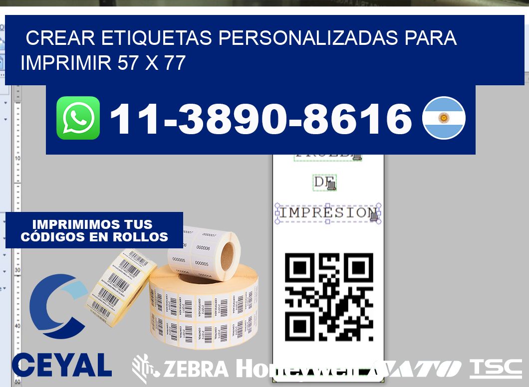 Crear etiquetas personalizadas para imprimir 57 x 77