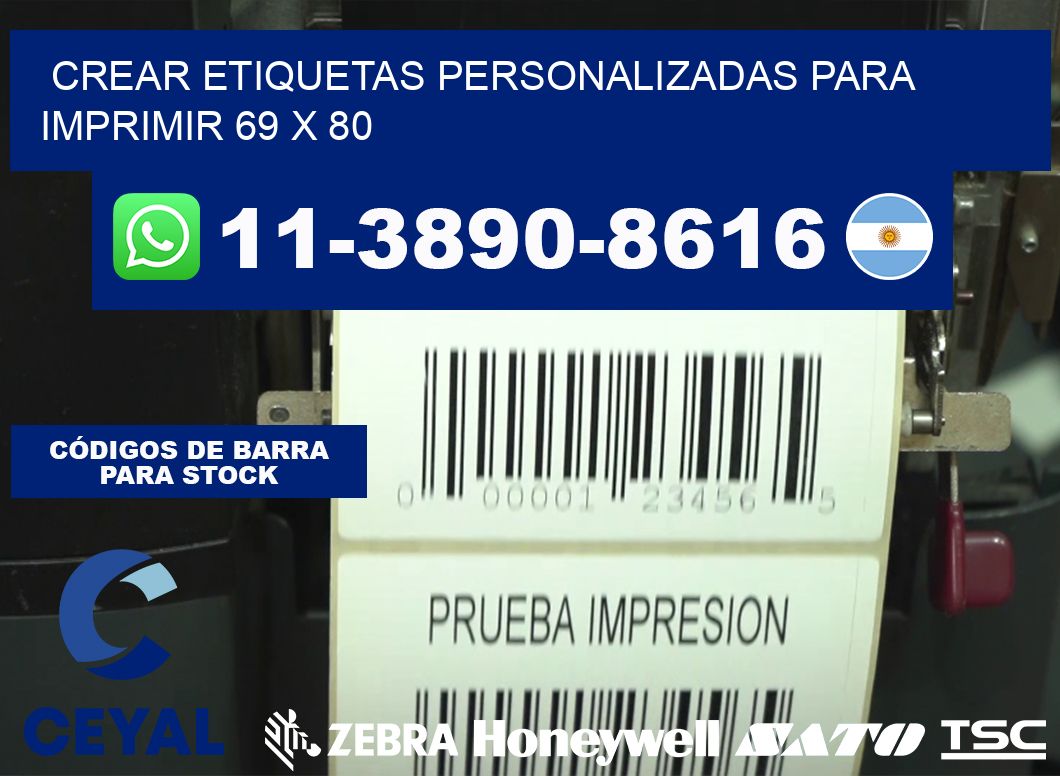 Crear etiquetas personalizadas para imprimir 69 x 80