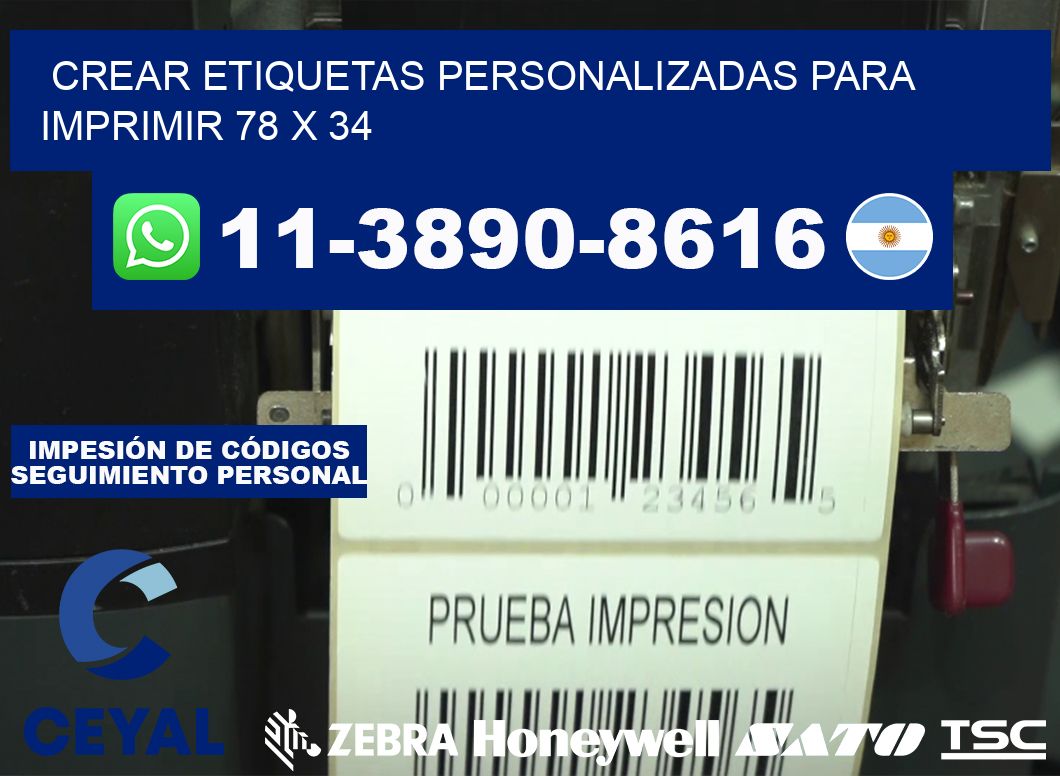 Crear etiquetas personalizadas para imprimir 78 x 34