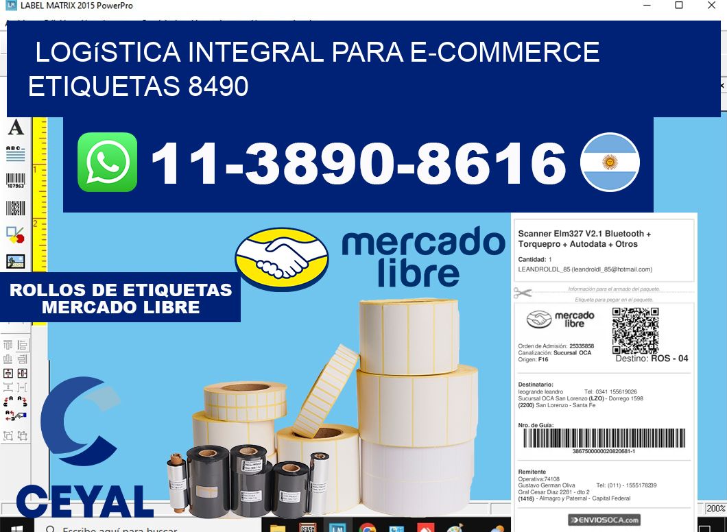 Logística integral para e-commerce  etiquetas 8490
