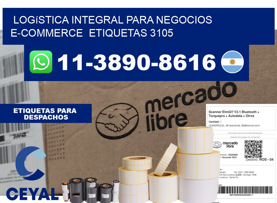 Logística integral para negocios e-commerce  etiquetas 3105