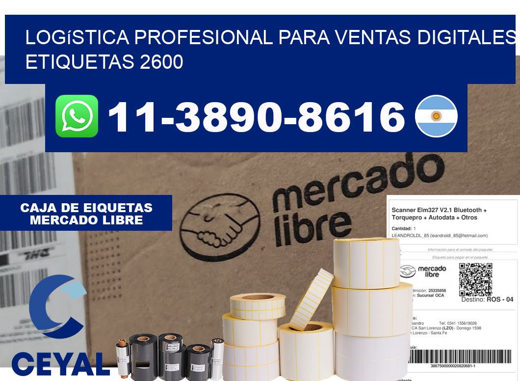Logística profesional para ventas digitales  etiquetas 2600