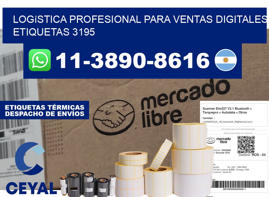 Logística profesional para ventas digitales  etiquetas 3195
