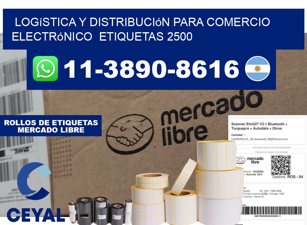 Logística y distribución para comercio electrónico  etiquetas 2500