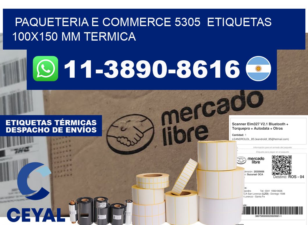 Paqueteria e commerce 5305  etiquetas 100x150 mm termica