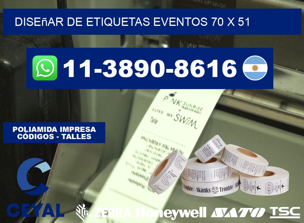 diseñar de etiquetas eventos 70 x 51