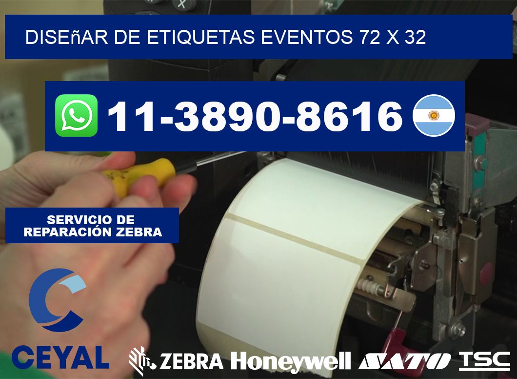 diseñar de etiquetas eventos 72 x 32