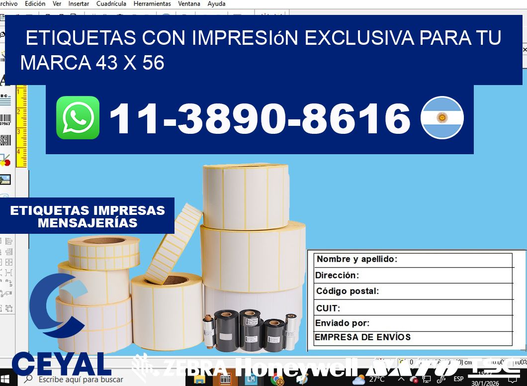 etiquetas con impresión exclusiva para tu marca 43 x 56