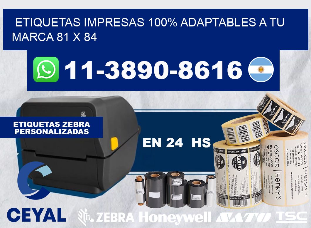 etiquetas impresas 100% adaptables a tu marca 81 x 84