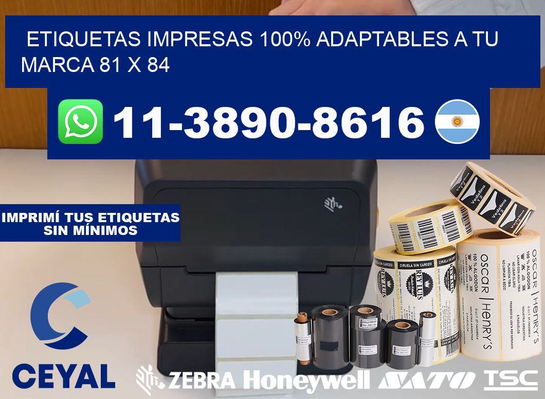 etiquetas impresas 100% adaptables a tu marca 81 x 84