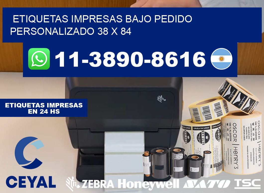 etiquetas impresas bajo pedido personalizado 38 x 84