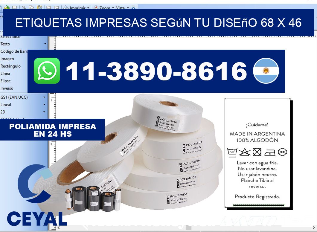 etiquetas impresas según tu diseño 68 x 46