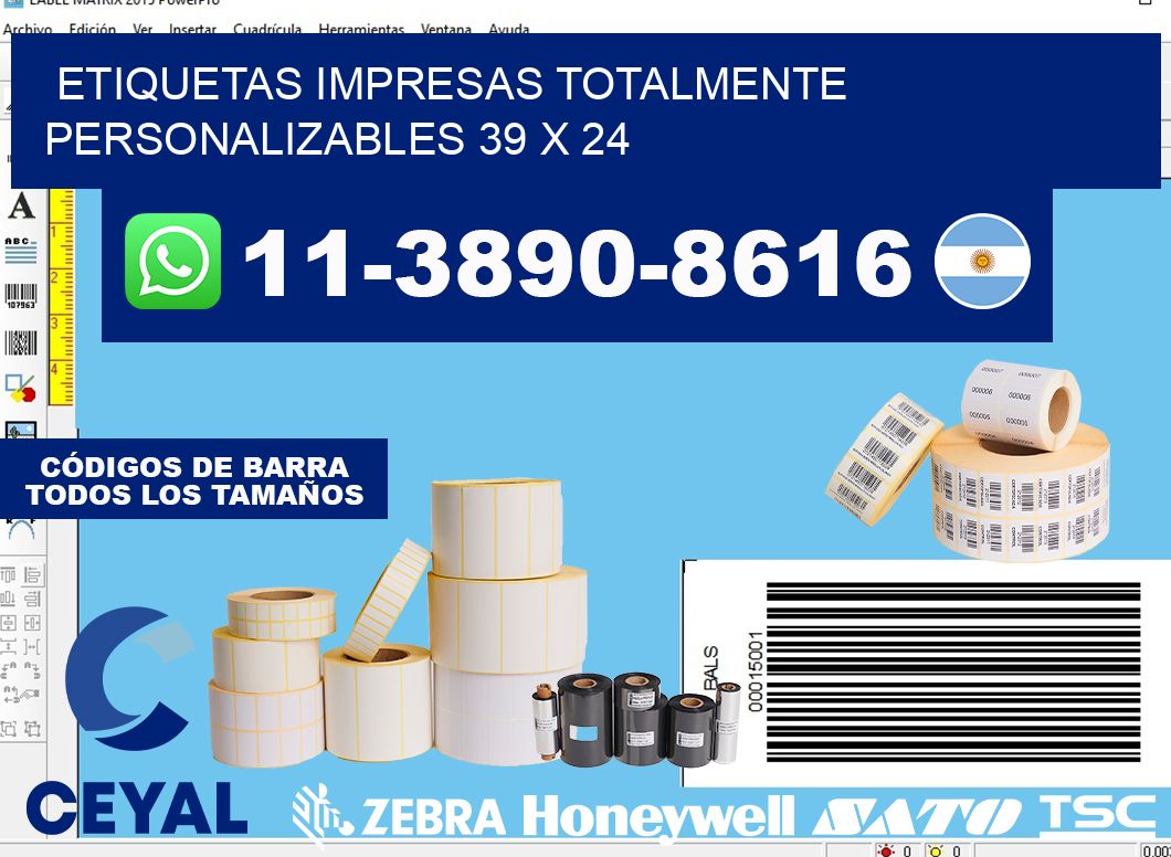 etiquetas impresas totalmente personalizables 39 x 24