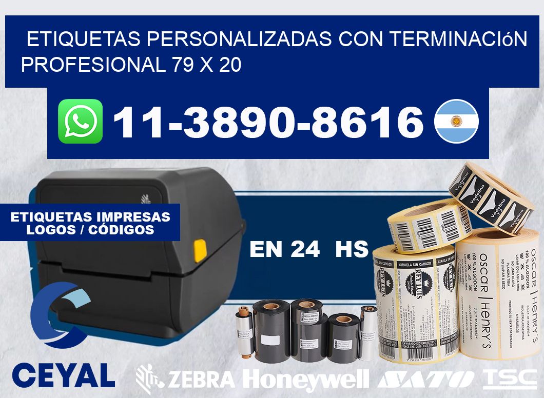 etiquetas personalizadas con terminación profesional 79 x 20