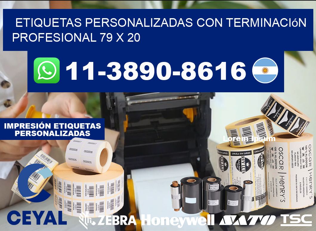 etiquetas personalizadas con terminación profesional 79 x 20