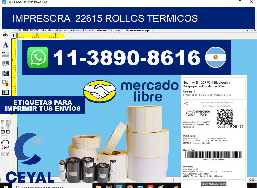 impresora  22615 rollos termicos
