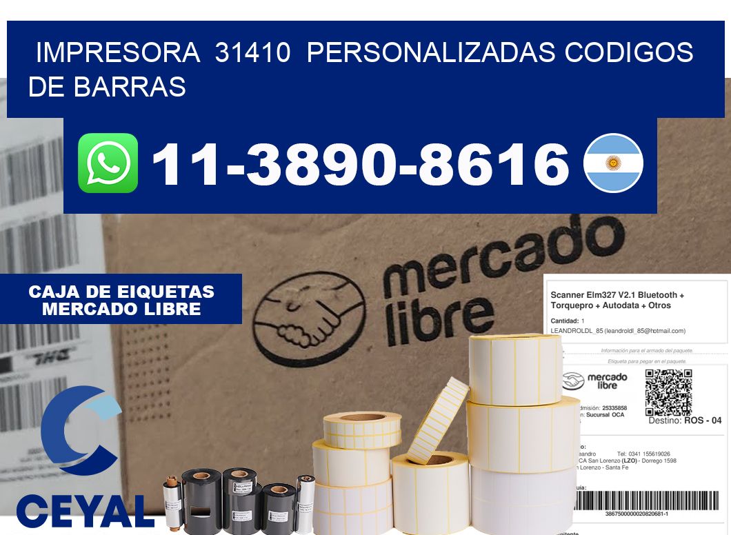impresora  31410  personalizadas codigos de barras