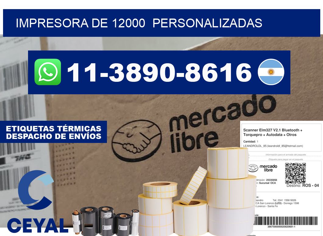 impresora de 12000  personalizadas