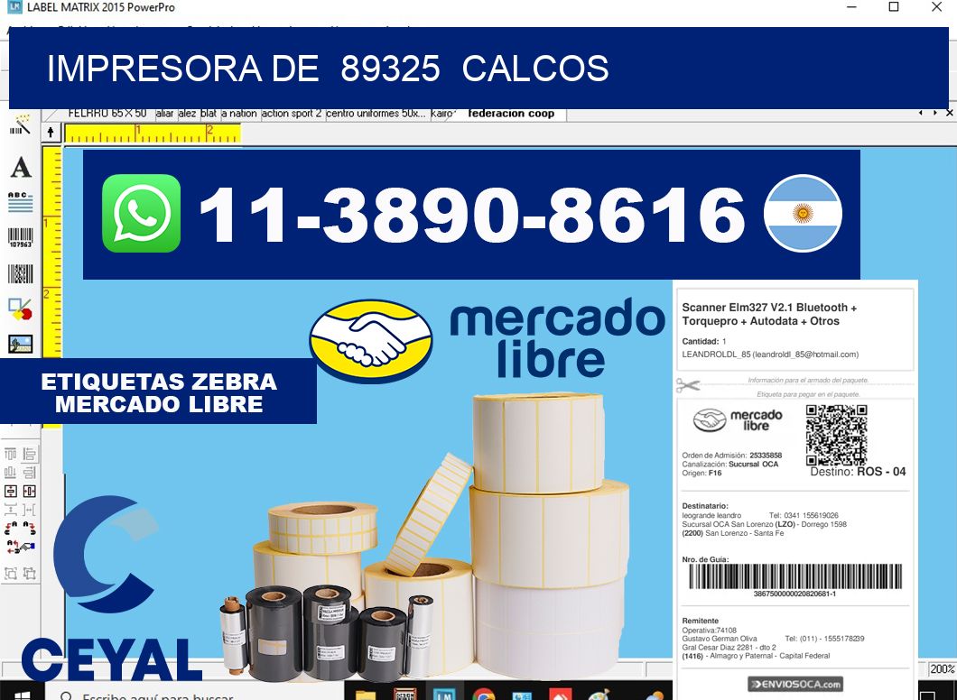 impresora de  89325  calcos