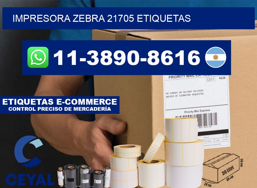 impresora zebra 21705 etiquetas