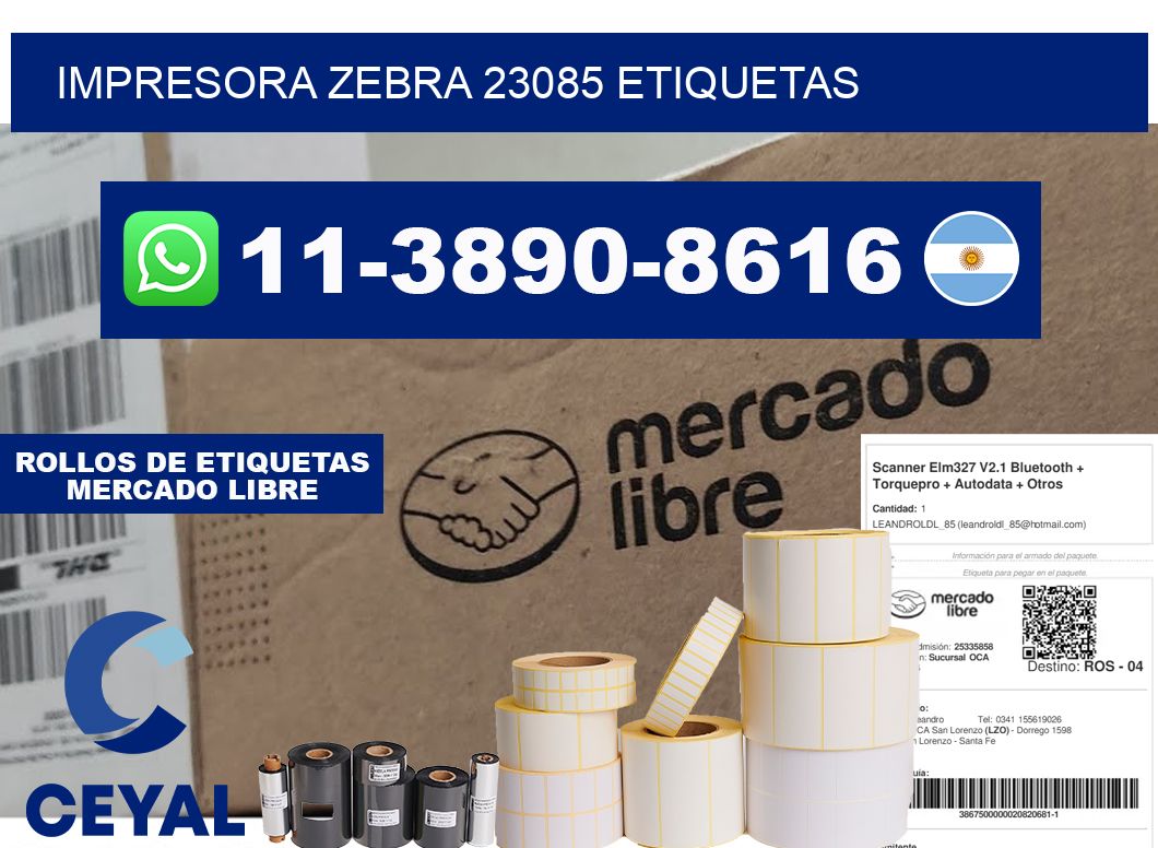 impresora zebra 23085 etiquetas