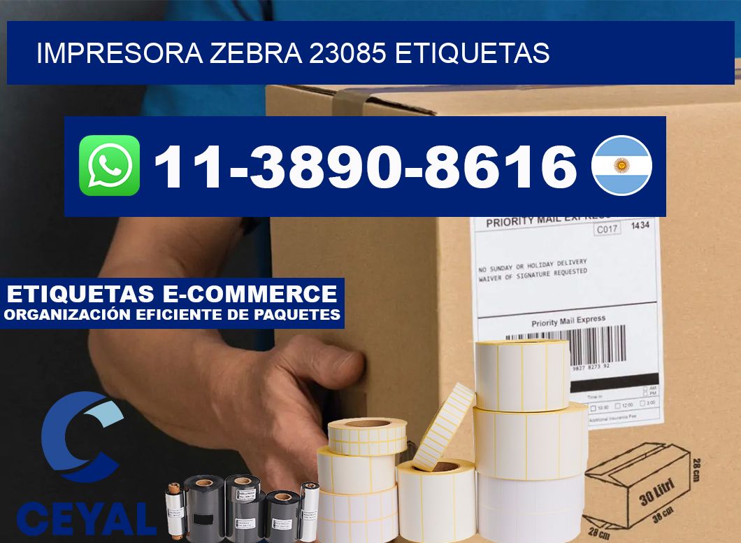 impresora zebra 23085 etiquetas