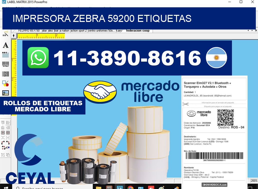 impresora zebra 59200 etiquetas