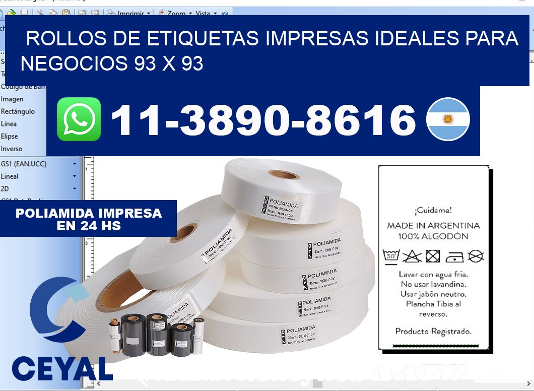 rollos de etiquetas impresas ideales para negocios 93 x 93