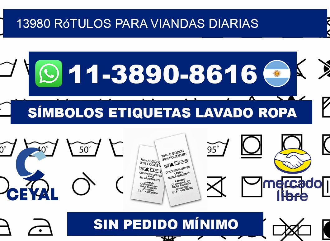 13980 rótulos para viandas diarias