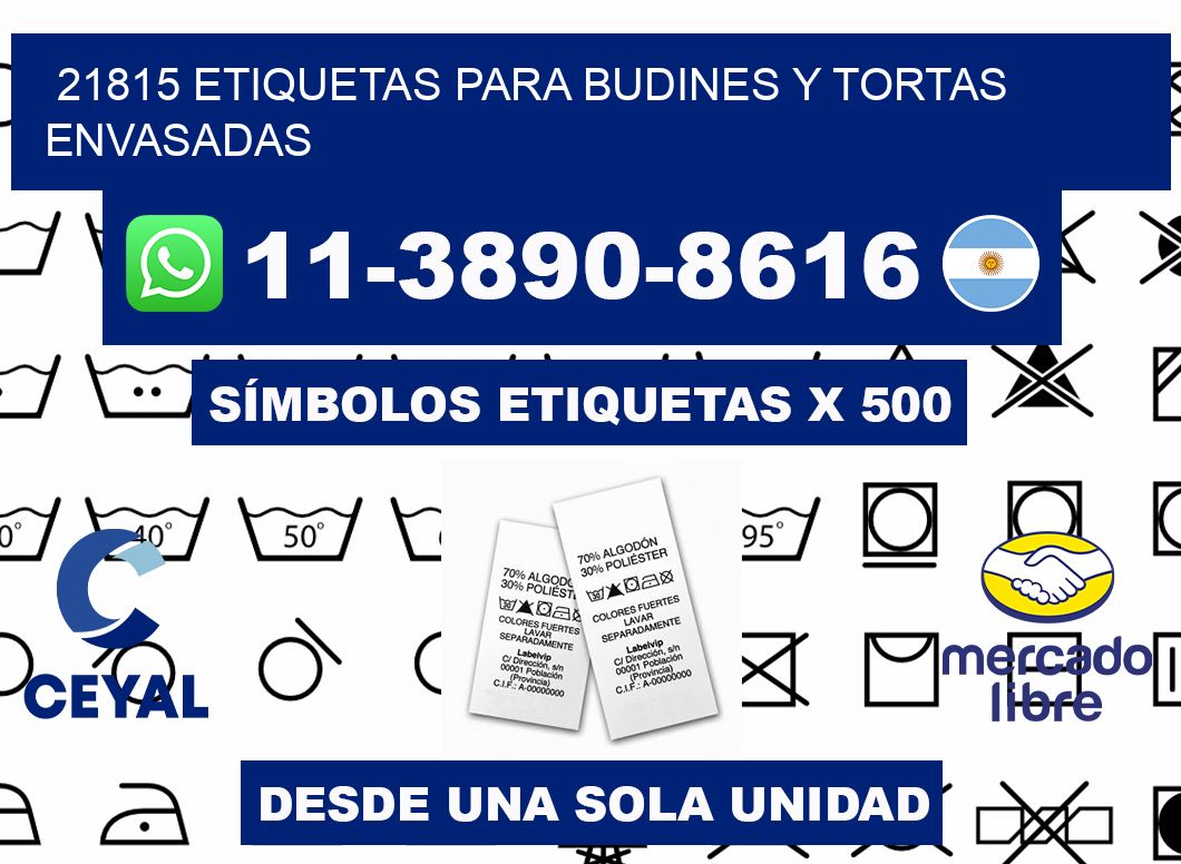 21815 etiquetas para budines y tortas envasadas