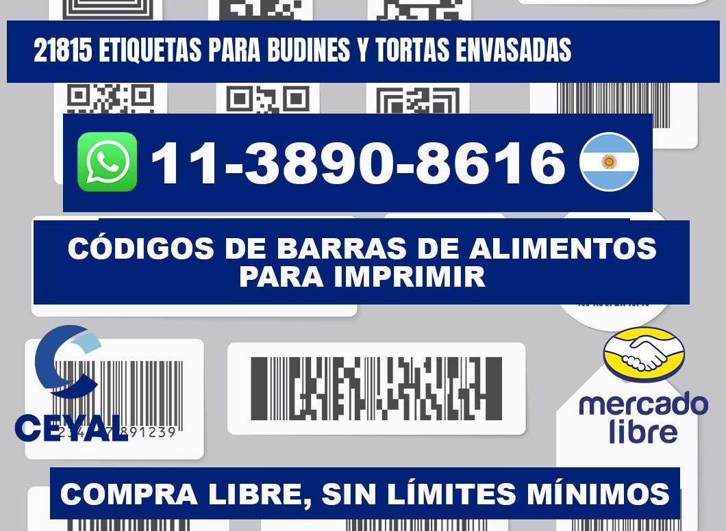 21815 etiquetas para budines y tortas envasadas